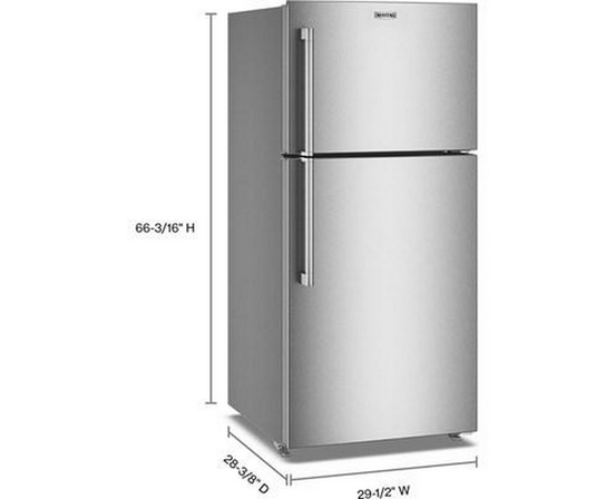 Réfrigérateur à congélateur supérieur autoportant de 30 po, 19 pi³. avec EvenAir™ Cooling Tower Maytag - MRTX5119SZ
