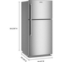 Réfrigérateur à congélateur supérieur autoportant de 30 po, 19 pi³. avec EvenAir™ Cooling Tower Maytag - MRTX5119SZ