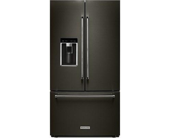 Réfrigérateur trois portes avec porte à deux battants à profondeur de comptoir de 36 po, 23.8 Pi cu. avec distributeur d'eau et de glaçons KitchenAid - KRFC704FBS