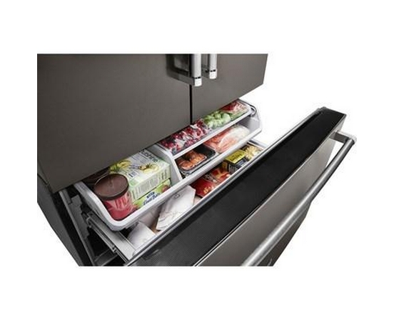 Réfrigérateur trois portes avec porte à deux battants à profondeur de comptoir de 36 po, 23.8 Pi cu. avec distributeur d'eau et de glaçons KitchenAid - KRFC704FBS