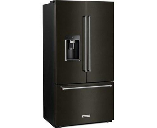 Réfrigérateur trois portes avec porte à deux battants à profondeur de comptoir de 36 po, 23.8 Pi cu. avec distributeur d'eau et de glaçons KitchenAid - KRFC704FBS