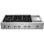 Dessus de cuisinière à gaz de 48 po. avec plaque chauffante KitchenAid - KCGC558JSS