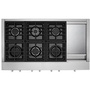 Dessus de cuisinière à gaz de 48 po. avec plaque chauffante KitchenAid - KCGC558JSS