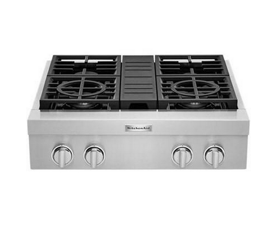 Dessus de cuisinière encastré à gaz de 30 po. avec brûleurs Ultra Power™ Dual-Flame KitchenAid - KCGC500JSS