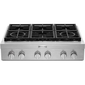 Dessus de cuisinière encastré à gaz de 36 po. avec brûleurs Ultra Power™ Dual-Flame KitchenAid - KCGC506JSS