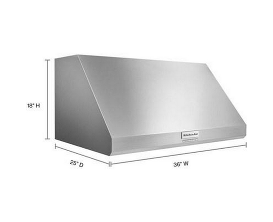 Boîtier de hotte murale Commercial-Style de 36 po. KitchenAid - KVWC906KSS