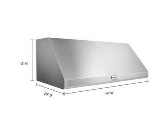 Boîtier de hotte murale Commercial-Style de 48 po. KitchenAid - KVWC908KSS