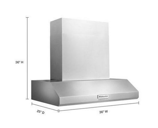 Boîtier de hotte murale Commercial-Style de 36 po. KitchenAid - KVWC956KSS