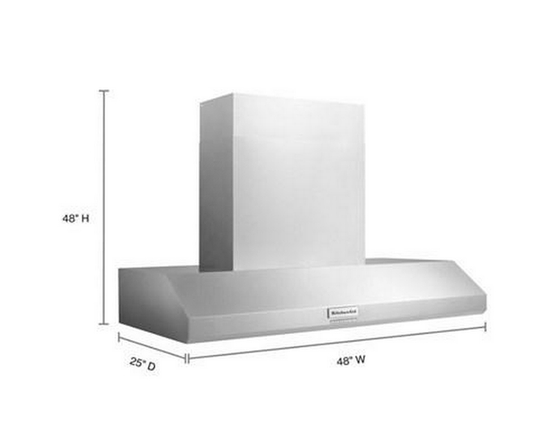 Boîtier de hotte murale Commercial-Style de 48 po. KitchenAid - KVWC958KSS