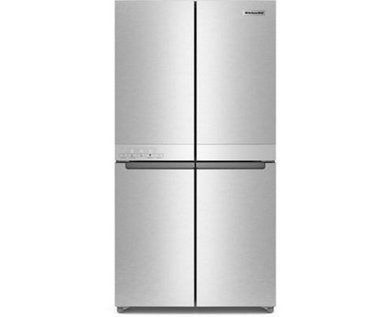 Réfrigérateur quatre portes avec porte à deux battants de 36 po, 19,4 Pi cu.. avec finition PrintShield™ KitchenAid - KRQC506MPS