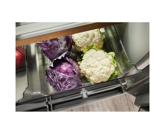 Réfrigérateur quatre portes avec porte à deux battants de 36 po, 19,4 Pi cu.. avec finition PrintShield™ KitchenAid - KRQC506MPS