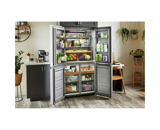 Réfrigérateur quatre portes avec porte à deux battants de 36 po, 19,4 Pi cu.. avec finition PrintShield™ KitchenAid - KRQC506MPS