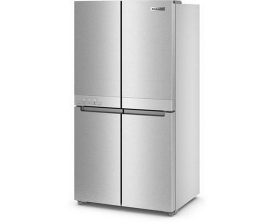 Réfrigérateur quatre portes avec porte à deux battants de 36 po, 19,4 Pi cu.. avec finition PrintShield™ KitchenAid - KRQC506MPS