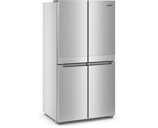 Réfrigérateur quatre portes avec porte à deux battants de 36 po, 19,4 Pi cu.. avec finition PrintShield™ KitchenAid - KRQC506MPS
