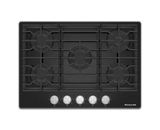 Table de cuisson encastrée à gaz de 30 po avec 5 brûleurs KitchenAid - KCGG530PBL