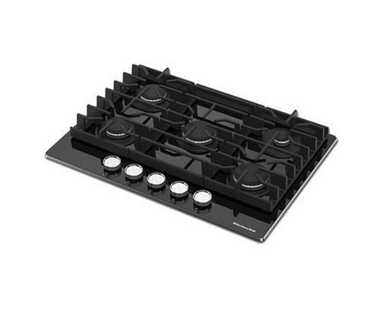 Table de cuisson encastrée à gaz de 30 po avec 5 brûleurs KitchenAid - KCGG530PBL