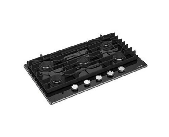 Table de cuisson encastrée à gaz de 36 po avec 5 brûleurs KitchenAid - KCGG536PBL