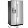 Réfrigérateur côte-à-côte de 36 po, 28 Pi cu.. avec distributeur d'eau et de glace KitchenAid - KRSF536RPS
