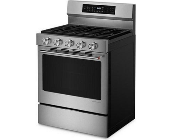 Cuisinière à gaz intelligente autoportante de 30 po avec convection KitchenAid - KFGS530SPS