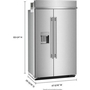 Réfrigérateur côte-à-côte intégré de 48 po, 29,4 Pi cu.. avec distributeur d'eau et de glace externe KitchenAid - KBSD748SPS