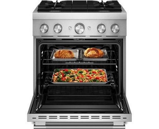 Cuisinière autoportante bi-énergie de style commercial de 30 po KitchenAid - KFDS930SSS