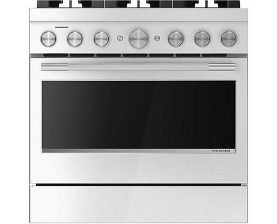 Cuisinière autoportante bi-énergie de style commercial de 36 po KitchenAid - KFDS936SSS