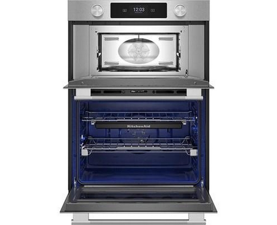 Four mural combiné encastré de 27 po avec four à micro-ondes avec technologie convection KitchenAid - KOEC727SPS