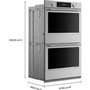 Four mural double encastré de 27 po avec technologie convection KitchenAid - KOED727SPS