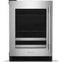 Centre de breuvages sous le comptoir de 4,8 Pi cu.. avec porte en verre et clayettes à façade en bois KitchenAid - KUBL524SSB