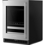Centre de breuvages sous le comptoir de 4,8 Pi cu.. avec porte en verre et clayettes à façade en bois KitchenAid - KUBL524SSB