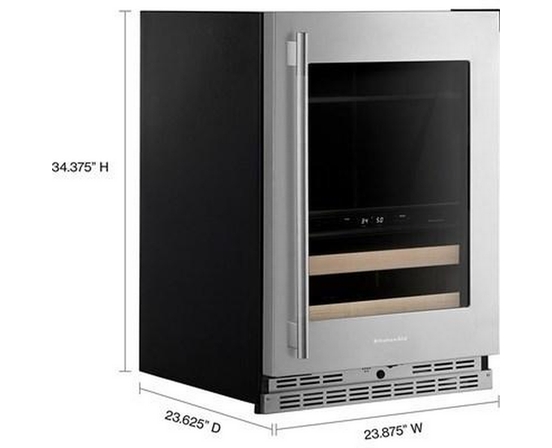 Centre de breuvages sous le comptoir de 4,89 Pi cu.. à deux zones KitchenAid - KUBR524SPS
