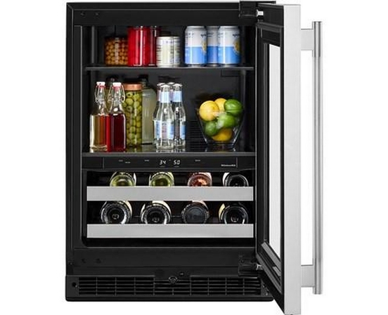Centre de breuvages sous le comptoir de 4,89 Pi cu.. à deux zones KitchenAid - KUBR524SSB