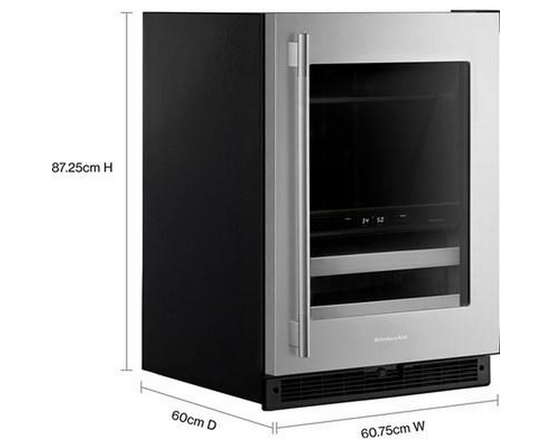 Centre de breuvages sous le comptoir de 4,89 Pi cu.. à deux zones KitchenAid - KUBR524SSB