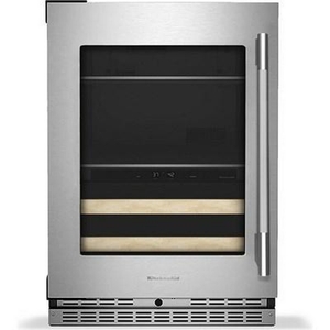 Centre de breuvages sous le comptoir de 4,8 Pi cu.. avec porte en verre et clayettes à façade en bois KitchenAid - KUBL524SPS