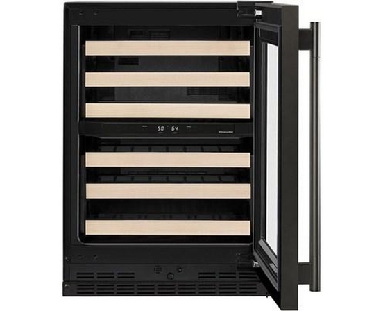 Cellier sous-comptoir de 46 bouteilles avec clayettes à façade en bois à extension complète KitchenAid - KUWR524SBE