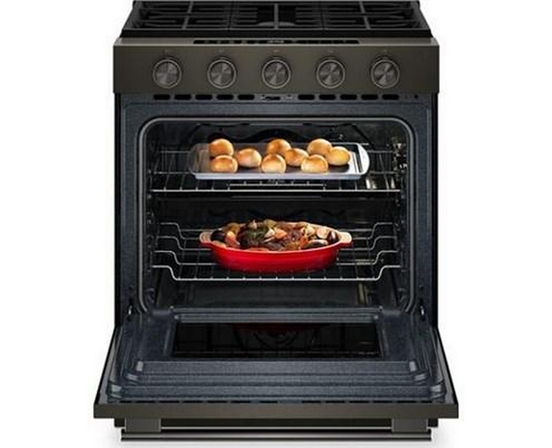 Cuisinière intelligente au gaz encastrable de 30 po avec modes de cuisson à convection et brûleur 2 en 1 KitchenAid - KSGS530SBE