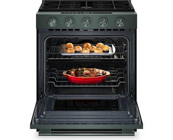 Cuisinière intelligente au gaz encastrable de 30 po avec modes de cuisson à convection et brûleur 2 en 1 KitchenAid - KSGS530SJP