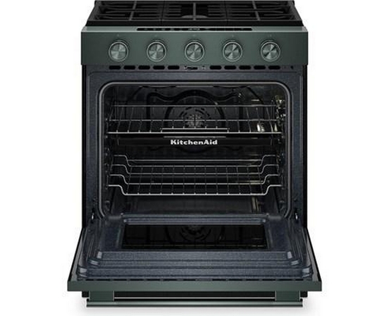 Cuisinière intelligente au gaz encastrable de 30 po avec modes de cuisson à convection et brûleur 2 en 1 KitchenAid - KSGS530SJP
