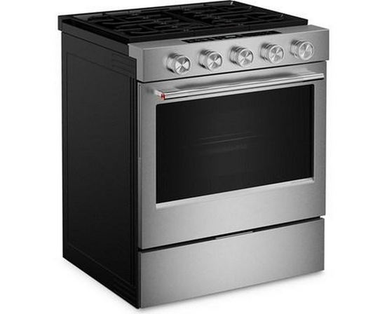 Cuisinière intelligente au gaz encastrable de 30 po avec modes de cuisson à convection et brûleur 2 en 1 KitchenAid - KSGS530SPS