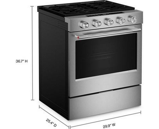 Cuisinière intelligente au gaz encastrable de 30 po avec modes de cuisson à convection et brûleur 2 en 1 KitchenAid - KSGS530SPS