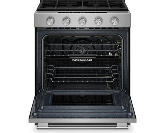 Cuisinière intelligente au gaz encastrable de 30 po avec modes de cuisson à convection et brûleur 2 en 1 KitchenAid - KSGS530SPS