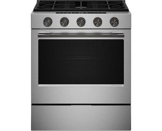 Cuisinière intelligente au gaz encastrable de 30 po avec modes de cuisson à convection et brûleur 2 en 1 KitchenAid - KSGS530SPS