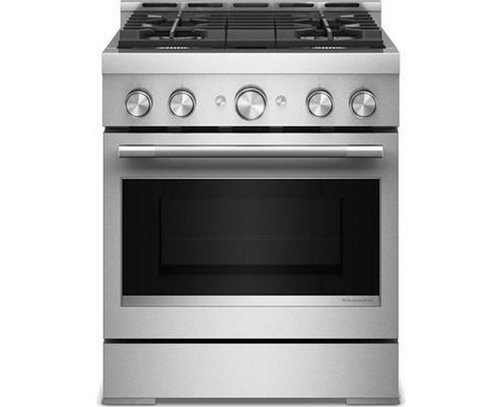 Cuisinière encastrable à gaz de 30 po avec 4 brûleurs KitchenAid - KFGS930SSS