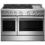 Cuisinière autoportante à gaz de 48 po avec 6 brûleurs et plaque chauffante KitchenAid - KFGD948SSS