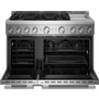 Cuisinière autoportante à gaz de 48 po avec 6 brûleurs et plaque chauffante KitchenAid - KFGD948SSS