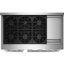 Cuisinière autoportante à gaz de 48 po avec 6 brûleurs et plaque chauffante KitchenAid - KFGD948SSS