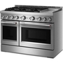 Cuisinière autoportante à gaz de 48 po avec 6 brûleurs et plaque chauffante KitchenAid - KFGD948SSS