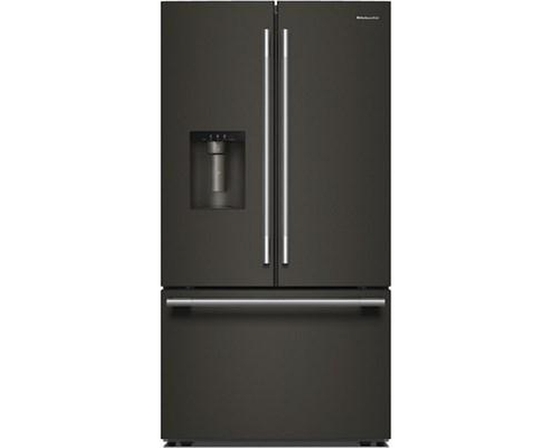 Réfrigérateur trois portes avec porte à deux battants de 36 po avec système distributeur d'eau et de glaçons KitchenAid - KRFF436SBE
