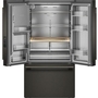 Réfrigérateur trois portes avec porte à deux battants de 36 po avec système distributeur d'eau et de glaçons KitchenAid - KRFF436SBE