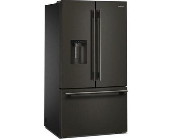 Réfrigérateur trois portes avec porte à deux battants de 36 po avec système distributeur d'eau et de glaçons KitchenAid - KRFF436SBE
